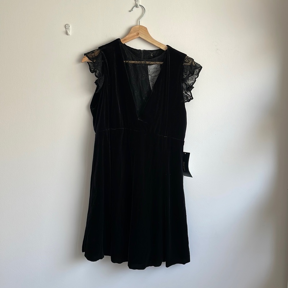 Zara lace black velvet dress BRAND NEW